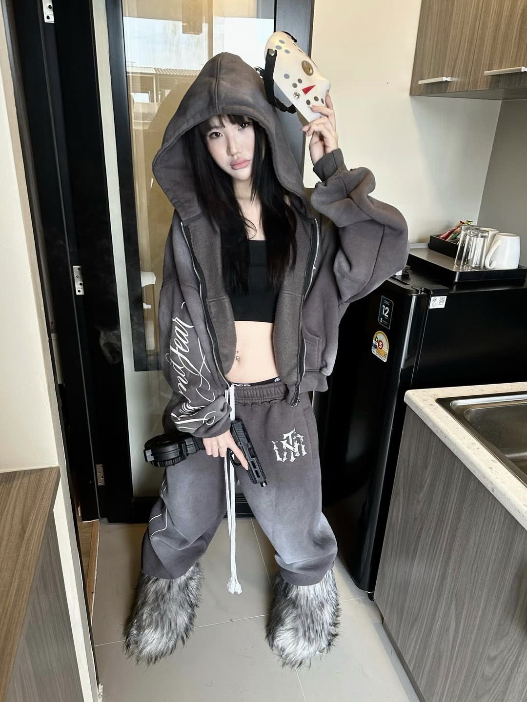 "grey" fear Zip - Up
